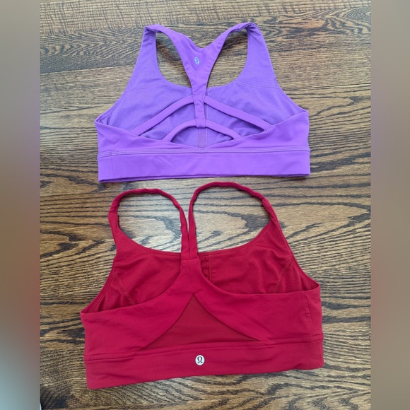 2 Lululemon Bras Train Times Magenta Red Circuit Breaker Magenta Purple size 10 - Picture 2 of 12